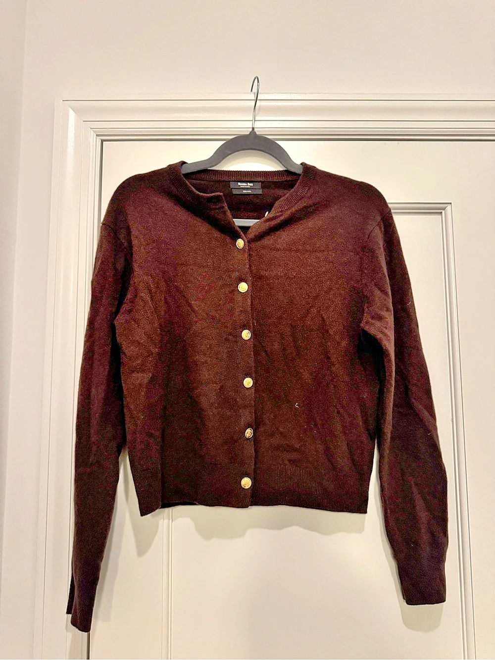 Massimo Dutti Wool Cardigan in Brown Size Medium Like New